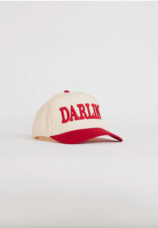 DARLIN Trucker Hat in Cream/Red