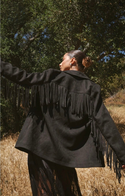 NEW!! Sierra Fringe Jacket in Black