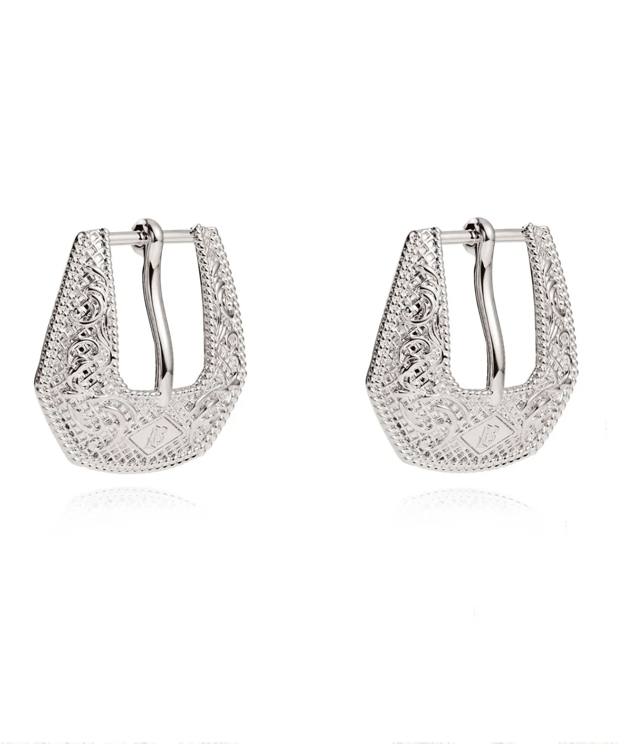 AS SEEN ON ELLA LANGLEY!! Buckle Betty Mini Earrings in Silver