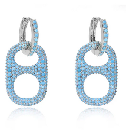 NEW!! Blue Jean Betty Earrings in Silver and Turquoise