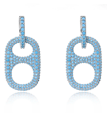 NEW!! Blue Jean Betty Earrings in Silver and Turquoise