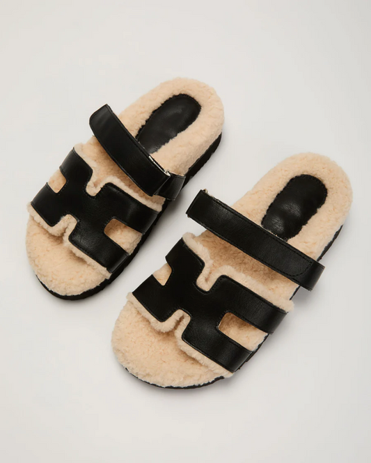 NEW!! Alpine Sherpa Slides in Black