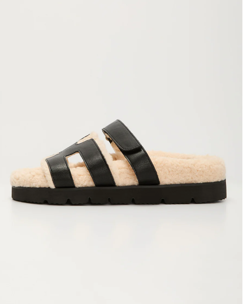 NEW!! Alpine Sherpa Slides in Black