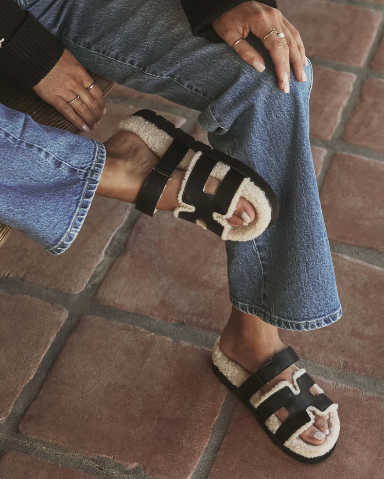 NEW!! Alpine Sherpa Slides in Black