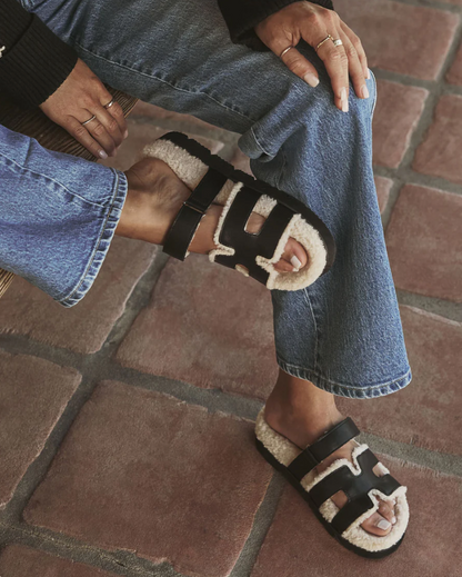 NEW!! Alpine Sherpa Slides in Black