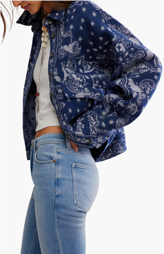 NEW!! Bandana Jacquard Shirt Jacket