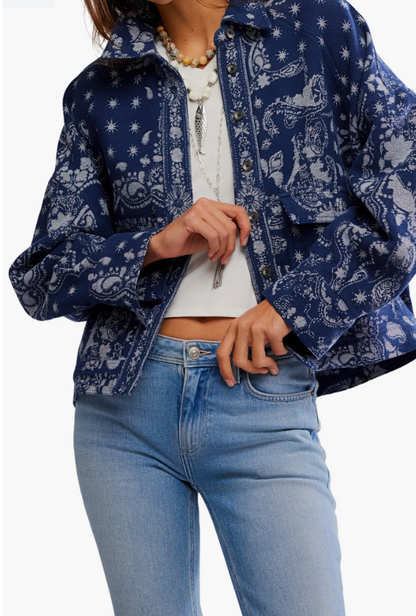 NEW!! Bandana Jacquard Shirt Jacket