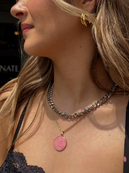 NEW!! Authentic Vintage Pink Trunk Necklace