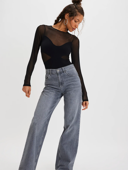 All An Illusion Bodysuit in Black