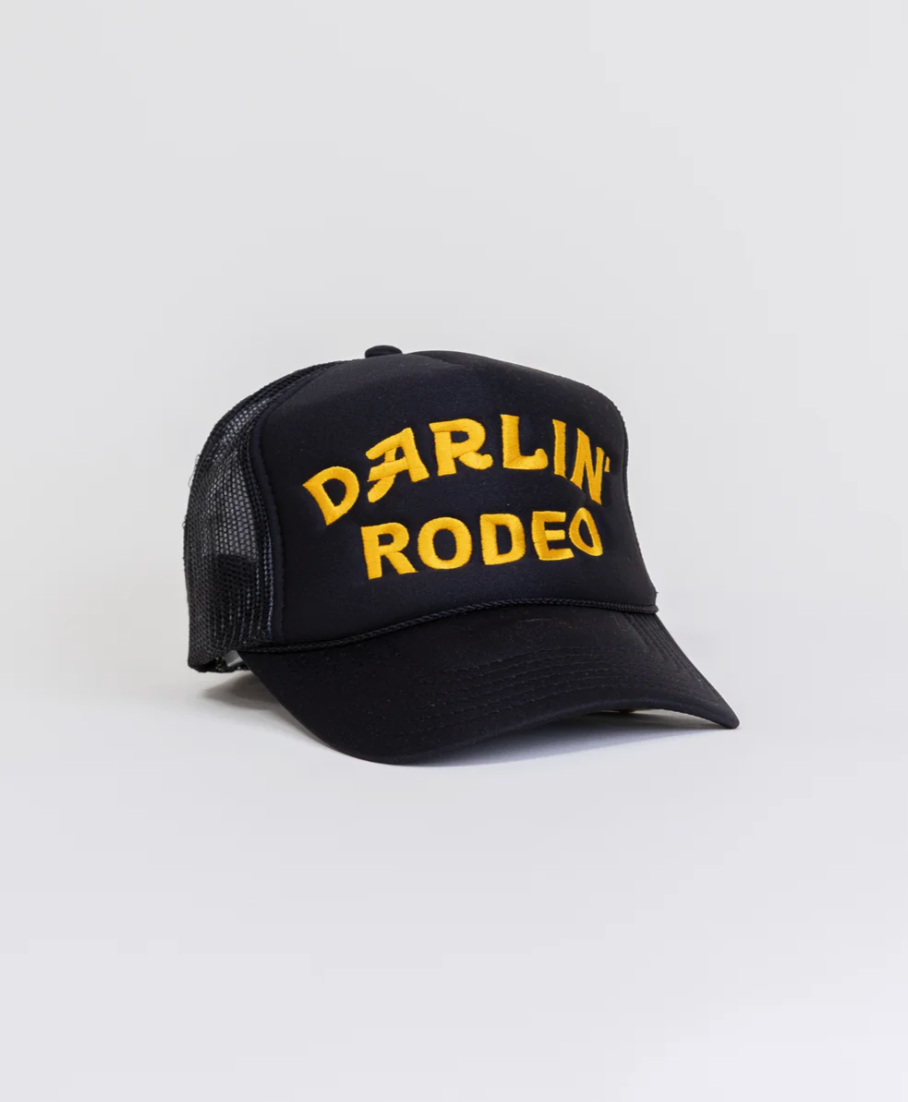 Darlin Rodeo Trucker Hat in Black