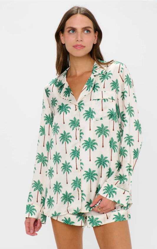 NEW!! Favorite PJ Set in Palm Tree Silky