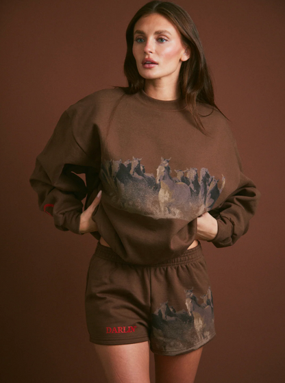 NEW!! Wild Horse Sweatshorts in Brown