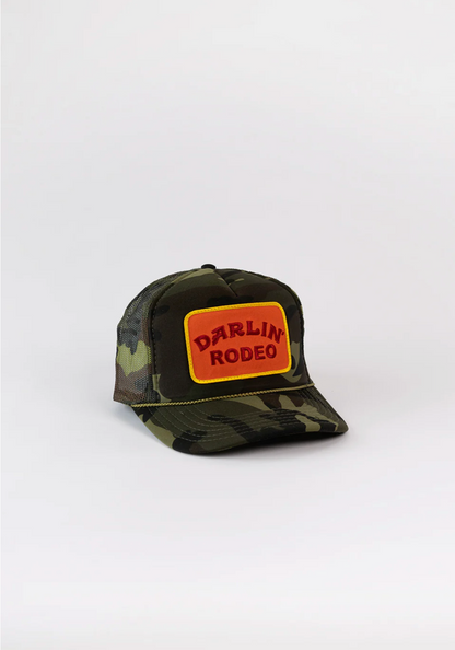 NEW!! Darlin' Neon Rodeo Patch Trucker in Camo