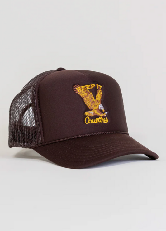 NEW!! Keep it Country Trucker Hat - Brown