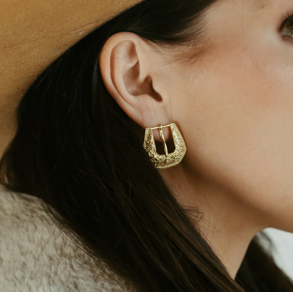 Buckle Betty Earrings in Gold