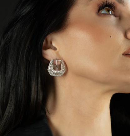 Buckle Betty Earrings in Silver