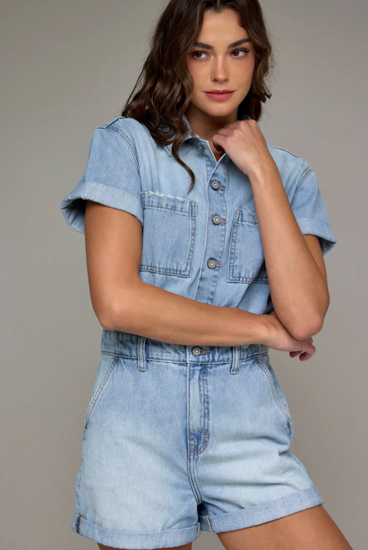 The Dylan Romper in Medium Light