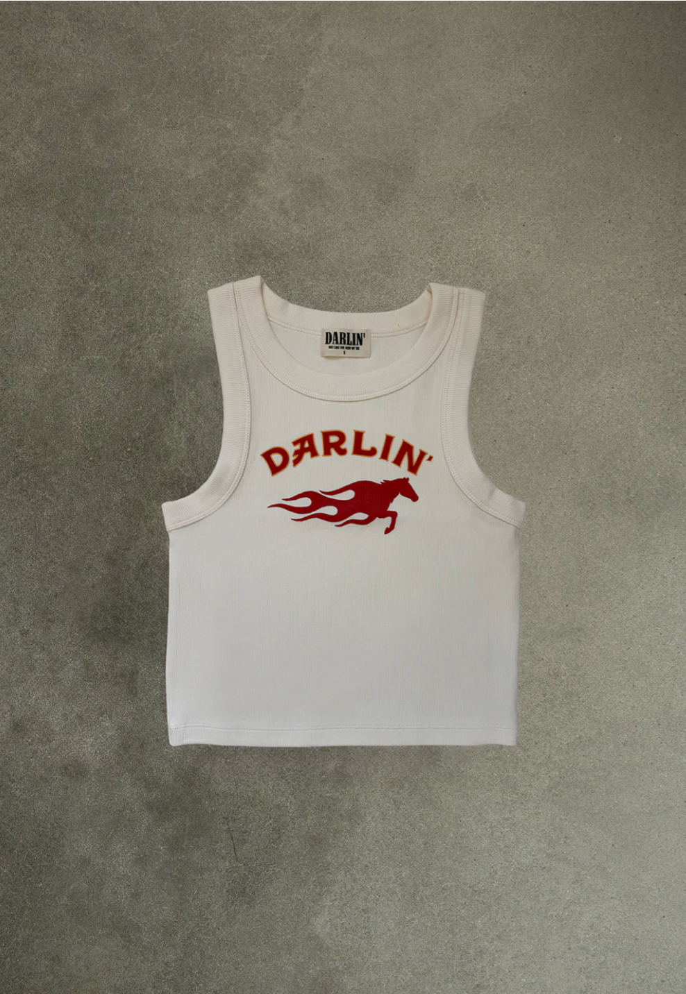 Hot Bronc Crop Tank in Creme