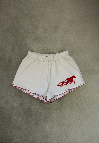 Hot Bronc Heavy Fleece Short in Creme