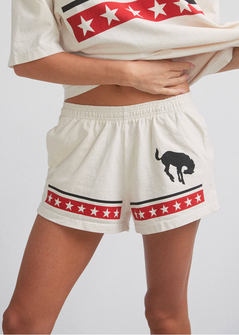 Spangled Heavy Jersey Short in Creme