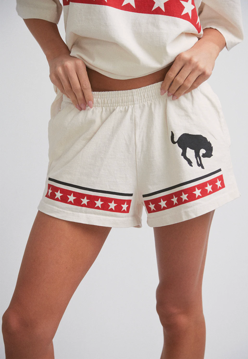 Spangled Heavy Jersey Short in Creme