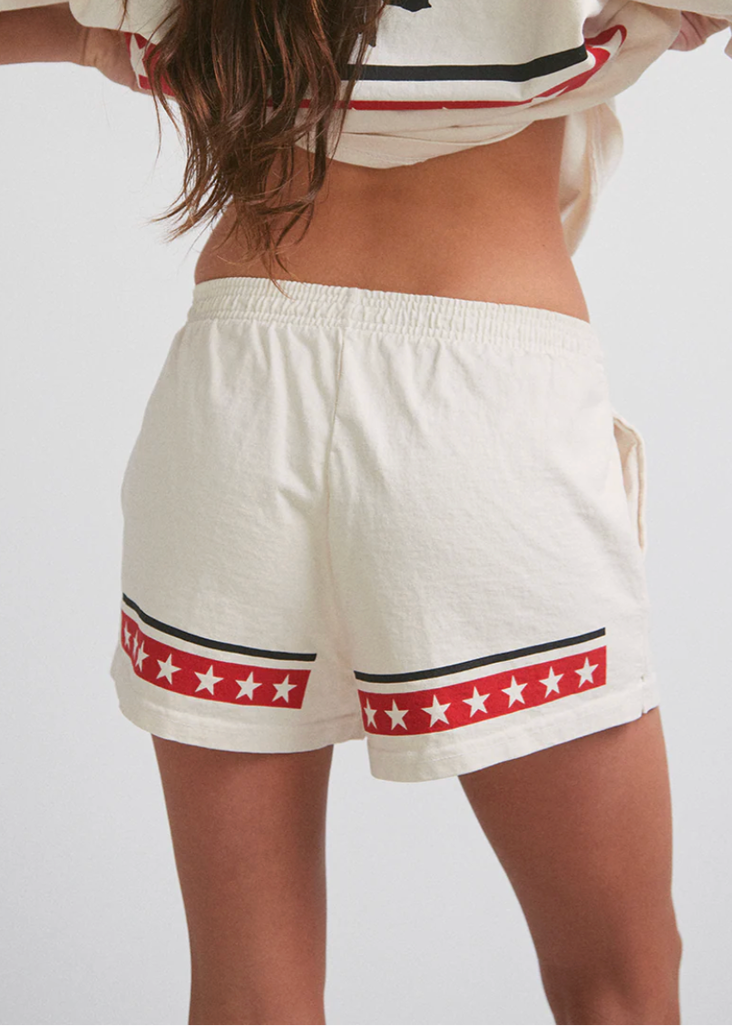 Spangled Heavy Jersey Short in Creme