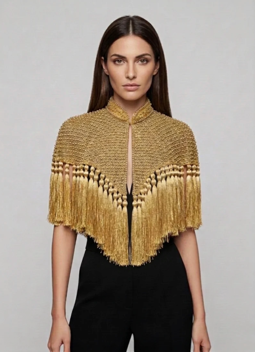 Gold Fringe Tassel Cape
