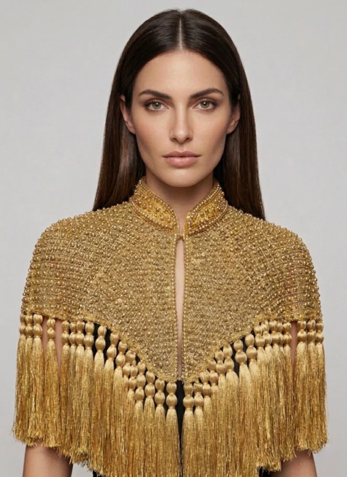 Gold Fringe Tassel Cape