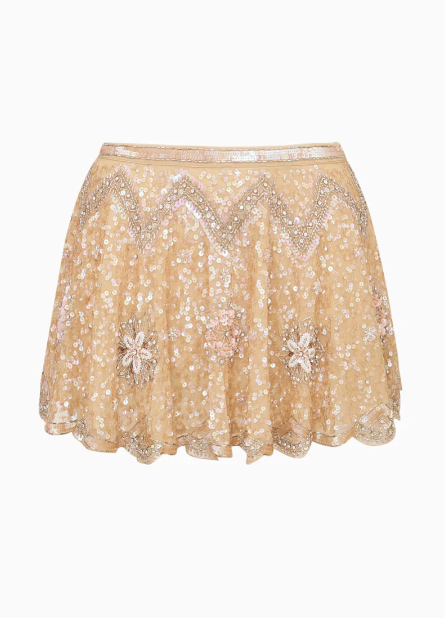 Bramble Beaded Sequin Mini Skirt
