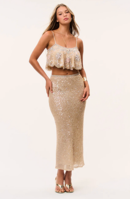 Sorwyn Beaded Sequin Crop Top