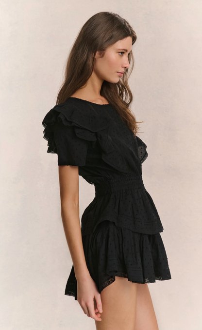 Natasha Heritage Mini Dress - Black