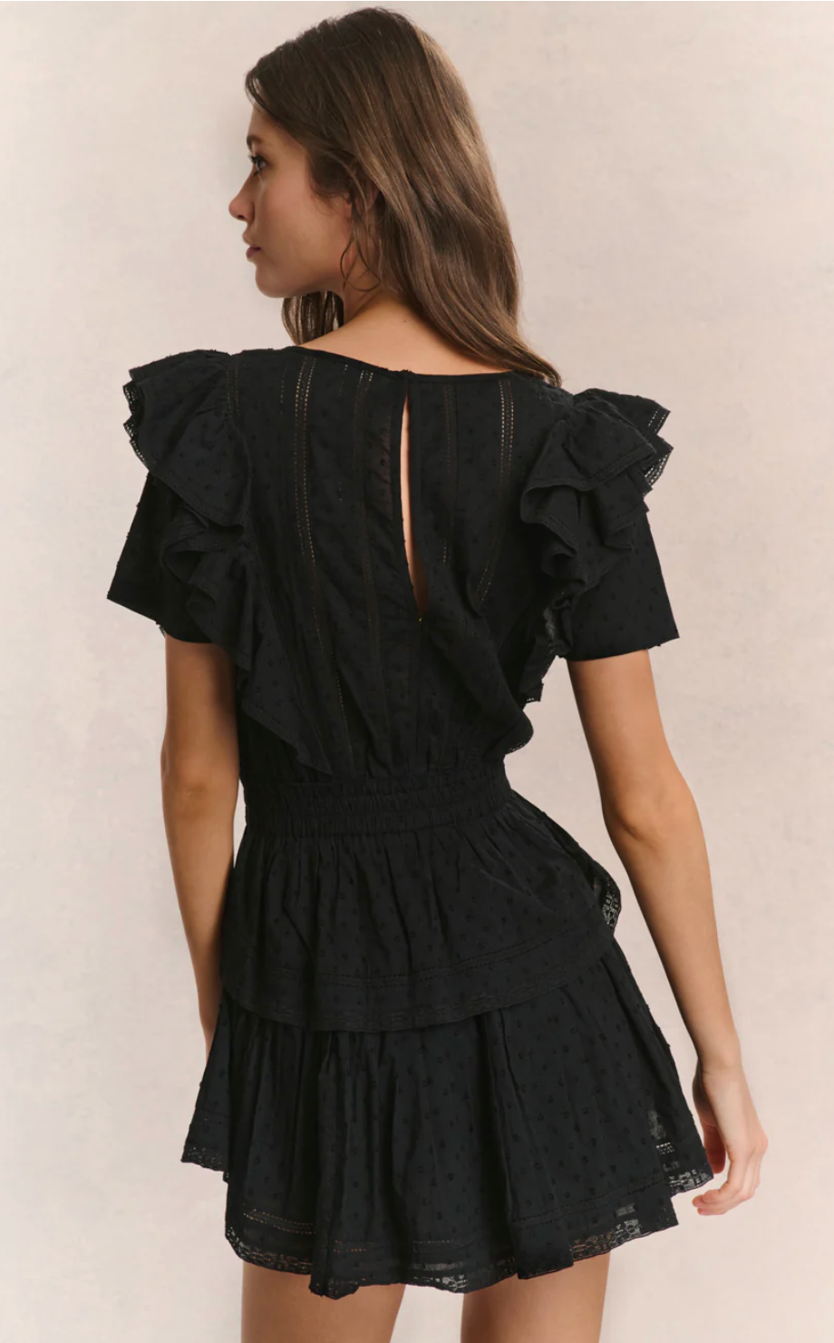 Natasha Heritage Mini Dress - Black