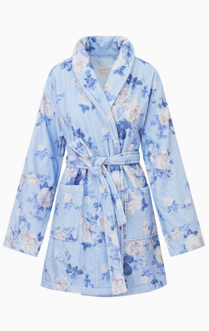 Indie Cotton Bath Robe - Whisper Blue