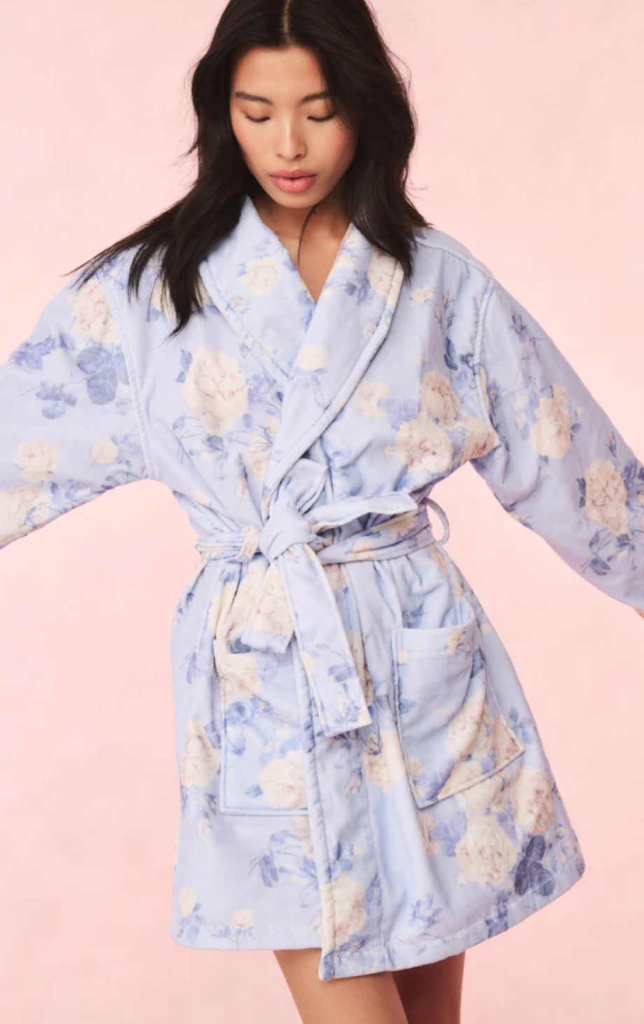 Indie Cotton Bath Robe - Whisper Blue