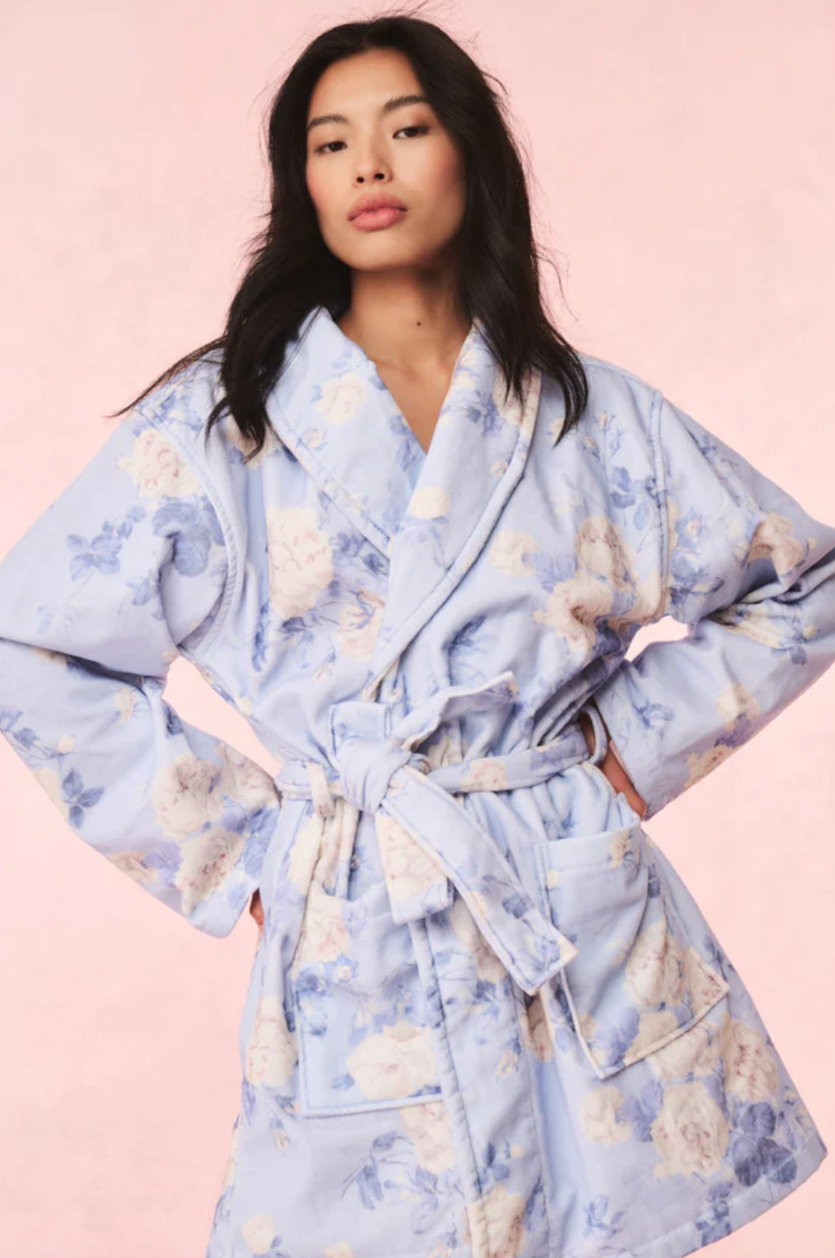 Indie Cotton Bath Robe - Whisper Blue