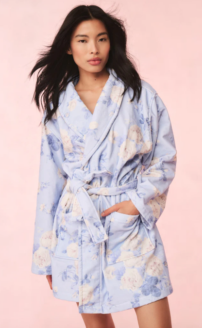 Indie Cotton Bath Robe - Whisper Blue