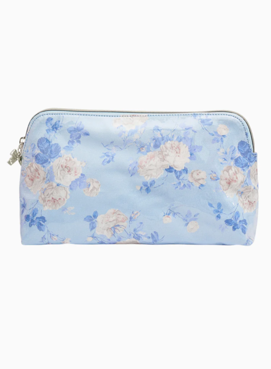 Heirloom Print Medium Travel Pouch - Whisper Blue