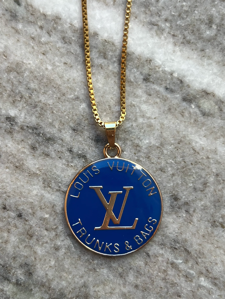 Authentic Vintage Cobalt Blue Trunk Necklace