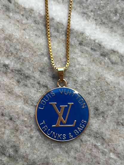 Authentic Vintage Cobalt Blue Trunk Necklace