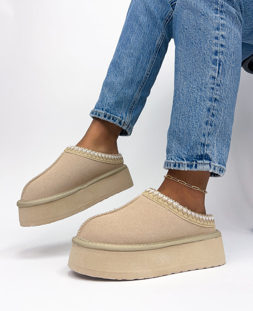 NEW!! Tazmin Platform Slipper in Sand