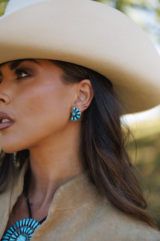 "Half Moon" Kingman Turquoise Earrings