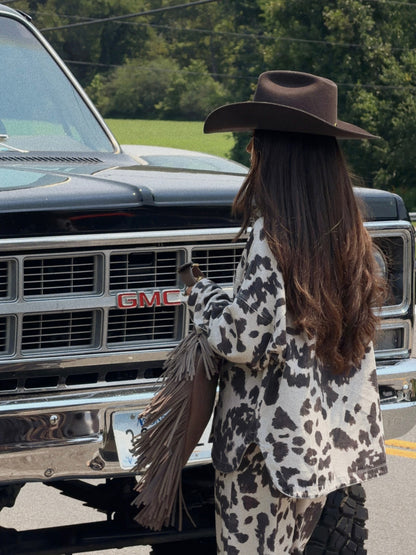 "Out West" Cow Print Jacket