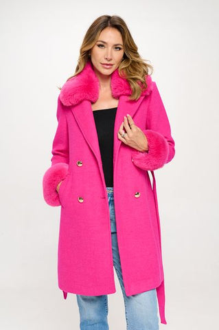 NEW!! Hot Pink Lexington Coat w/ Removable Fur