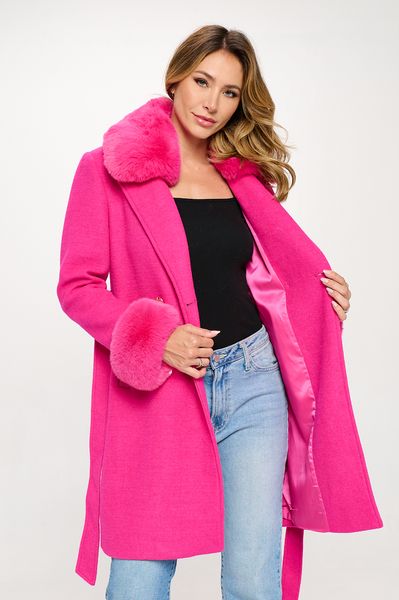 NEW!! Hot Pink Lexington Coat w/ Removable Fur