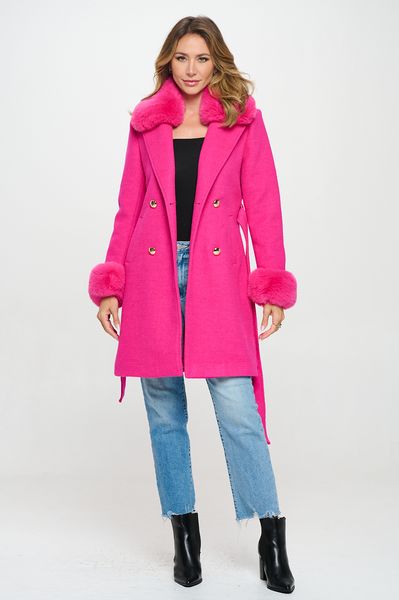 NEW!! Hot Pink Lexington Coat w/ Removable Fur