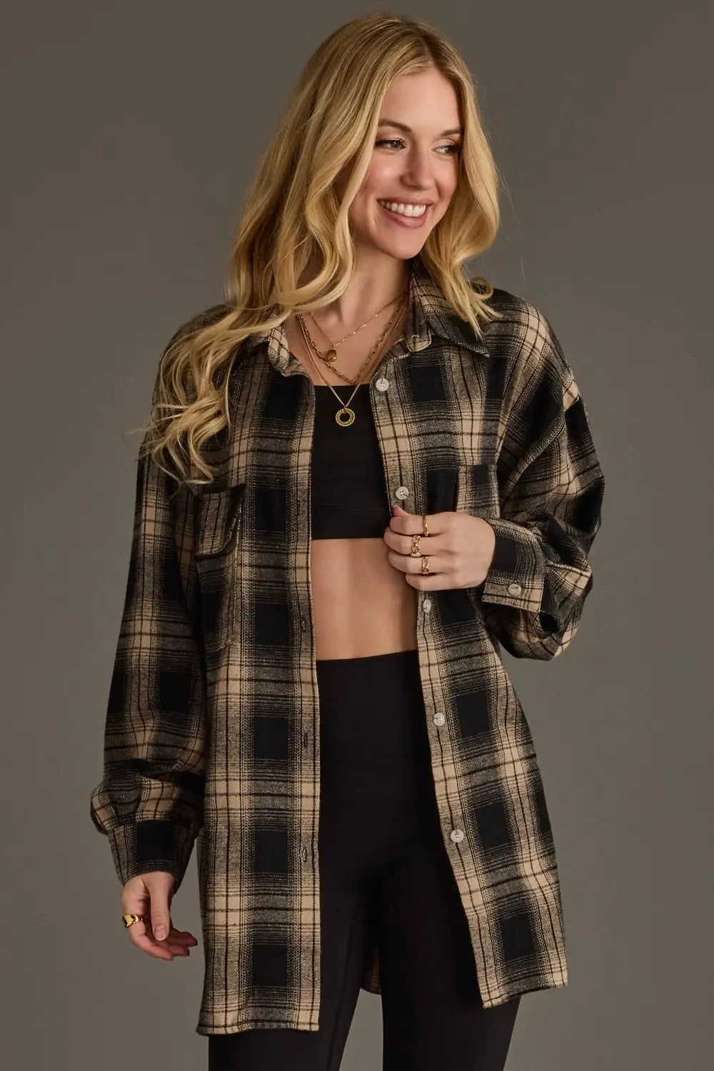 "Heritage" Plaid Button Down in Black