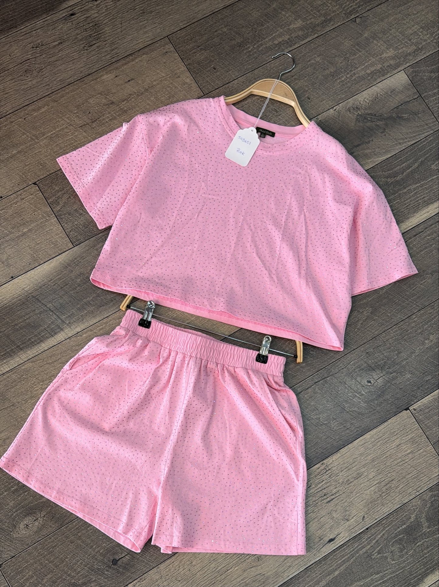 Summer Days Rhinestone Set in Light Pink