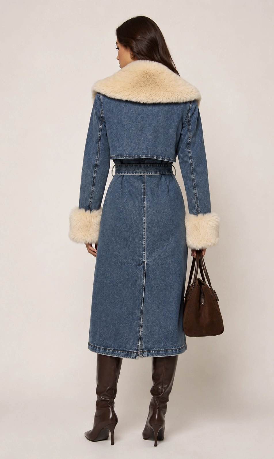 Hudson Denim and Faux Fur Trench Coat