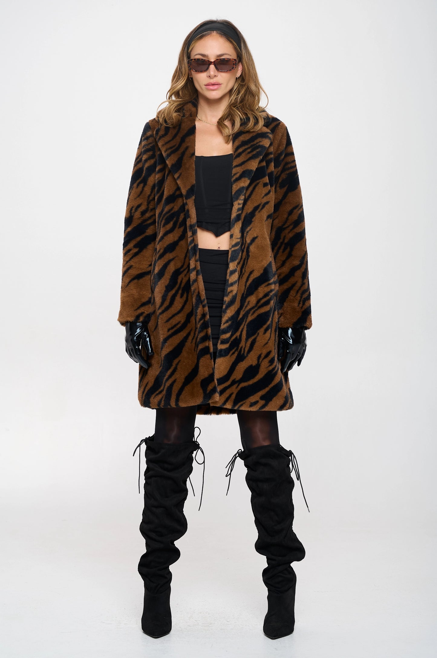 NEW!! "Destined For Fame" Brown Zebra Faux Fur Jacket