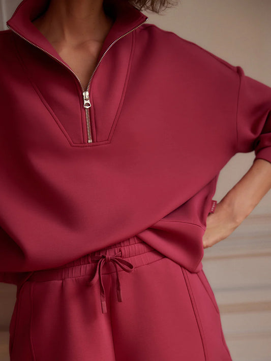 NEW!! Hawley Half Zip Sweatshirt in Raspebrry